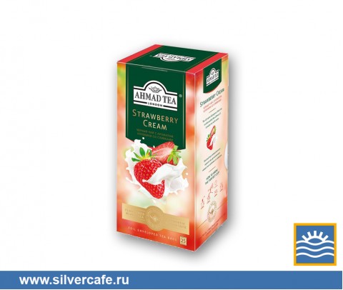 Чай Ahmad 025 pack  Strawberry Cream клубника со сливками пак/конв