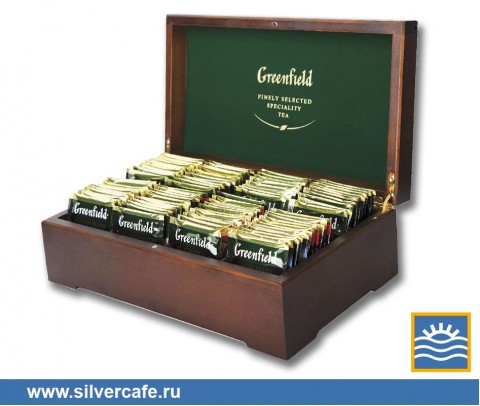 Чай Greenfield Подарки  Набор Деревянная шкатулка 8 вкусов пакетир.