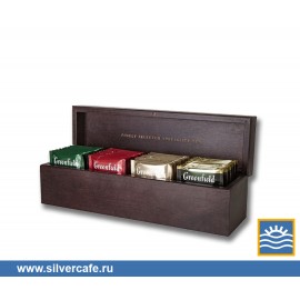 Чай Greenfield Подарки  Набор 4 вкуса Деревянная шкатулка пакетир.