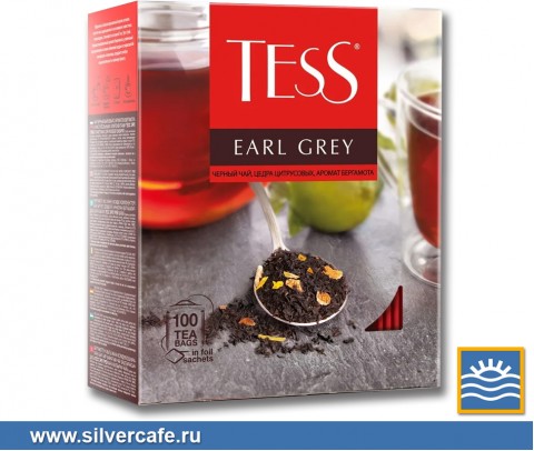 Чай Tess пакетики 100 pack  Black Tea Earl Grey пак/конв