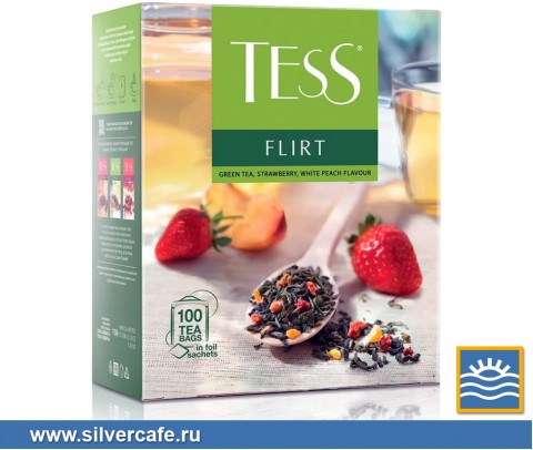 Чай Tess пакетики 100 pack  Green Tea Flirt пак/конв