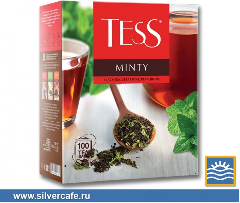 Чай Tess пакетики 100 pack  Black Tea Minty пак/конв